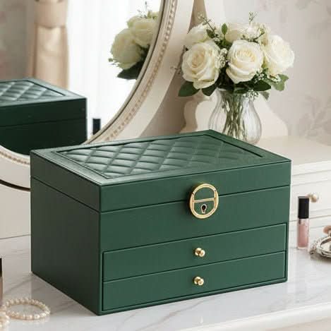 Jewelry Organizer Leather Multi-Layer Travel-Friendly