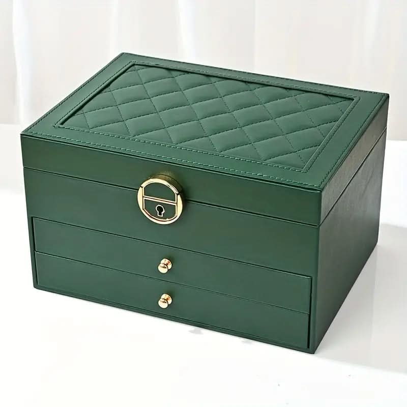 Jewelry Organizer Leather Multi-Layer Travel-Friendly