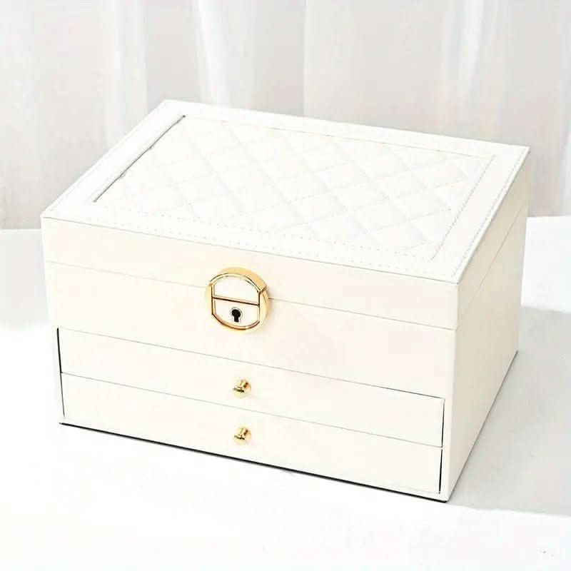 Jewelry Organizer Leather Multi-Layer Travel-Friendly