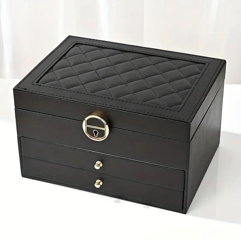 Jewelry Organizer Leather Multi-Layer Travel-Friendly