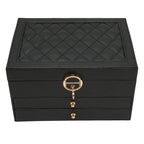 Jewelry Organizer Leather Multi-Layer Travel-Friendly