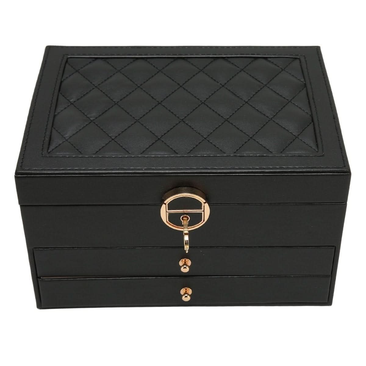 Jewelry Organizer Leather Multi-Layer Travel-Friendly