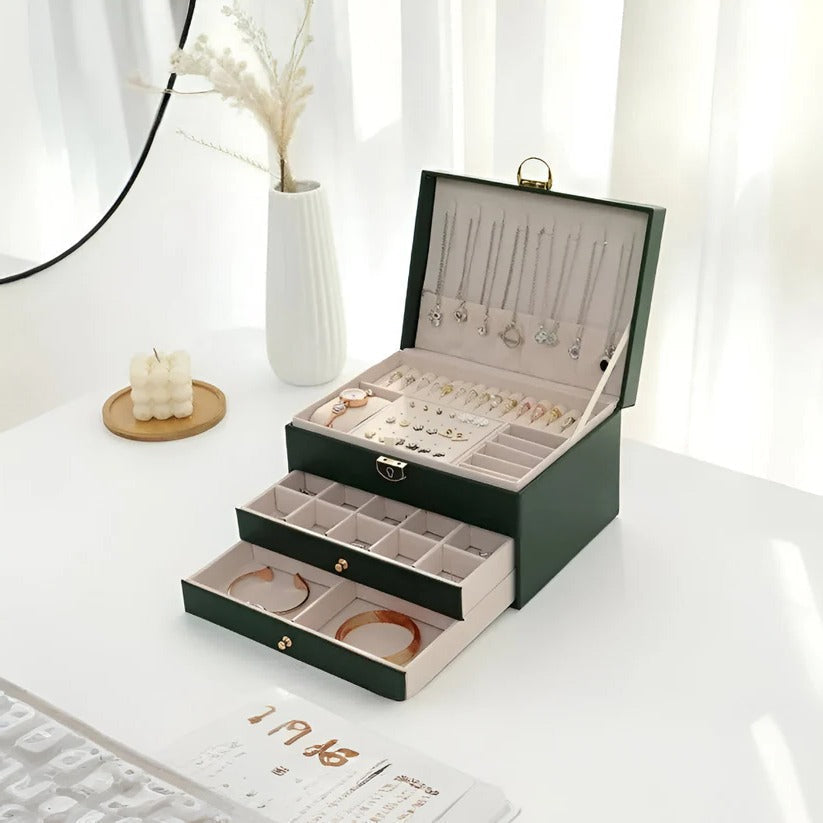 Jewelry Organizer Multi-Layer Pull-Out Drawers Soft Lined