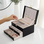 Jewelry Organizer Multi-Layer Pull-Out Drawers Soft Lined