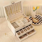 Jewelry Organizer Three-Tier Velvet Lined Travel Size