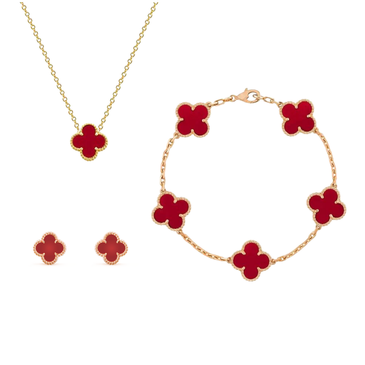 Jewelry Set 3-Piece Gold-Plated 316L Stainless Steel