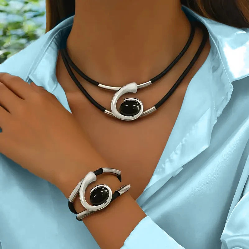 Jewelry Set Boho Filigree & Sparkle Adjustable Fit