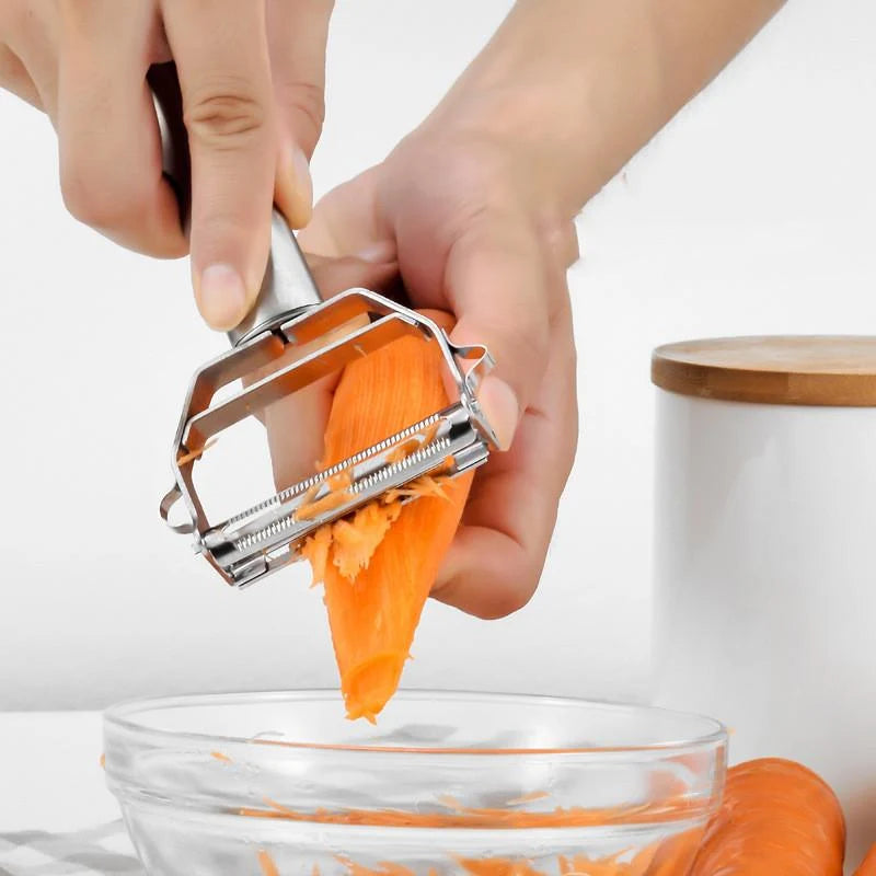 Julienne Peeler Ultra-Sharp Stainless Steel Non-Slip Handle Protective Cap