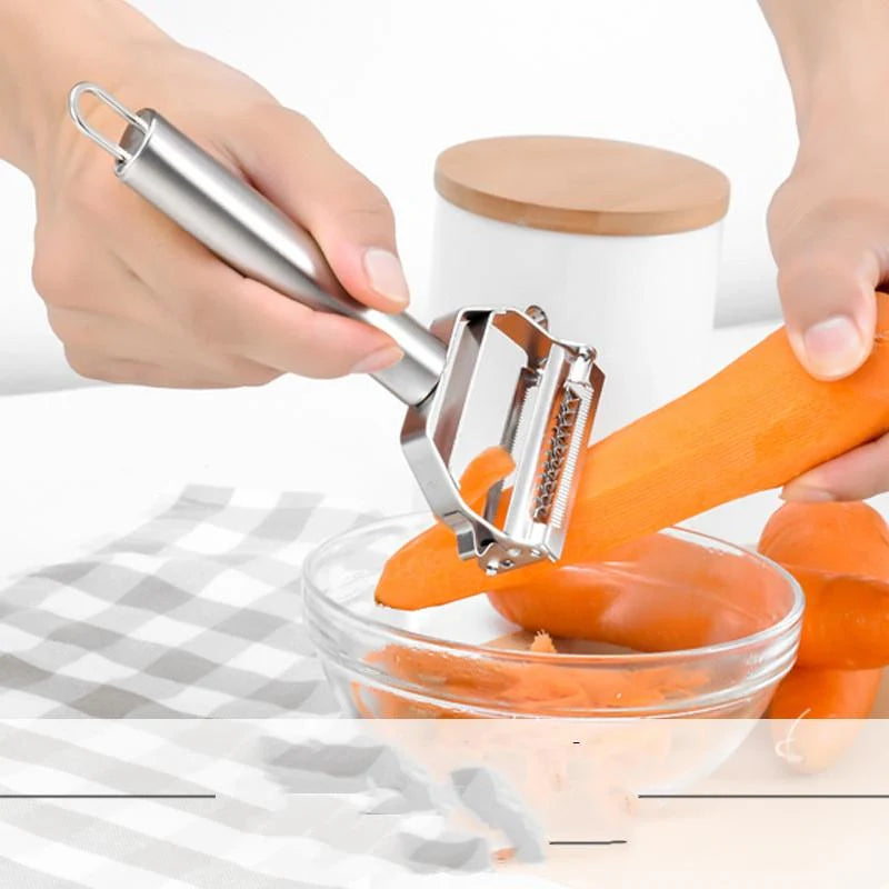Julienne Peeler Ultra-Sharp Stainless Steel Non-Slip Handle Protective Cap