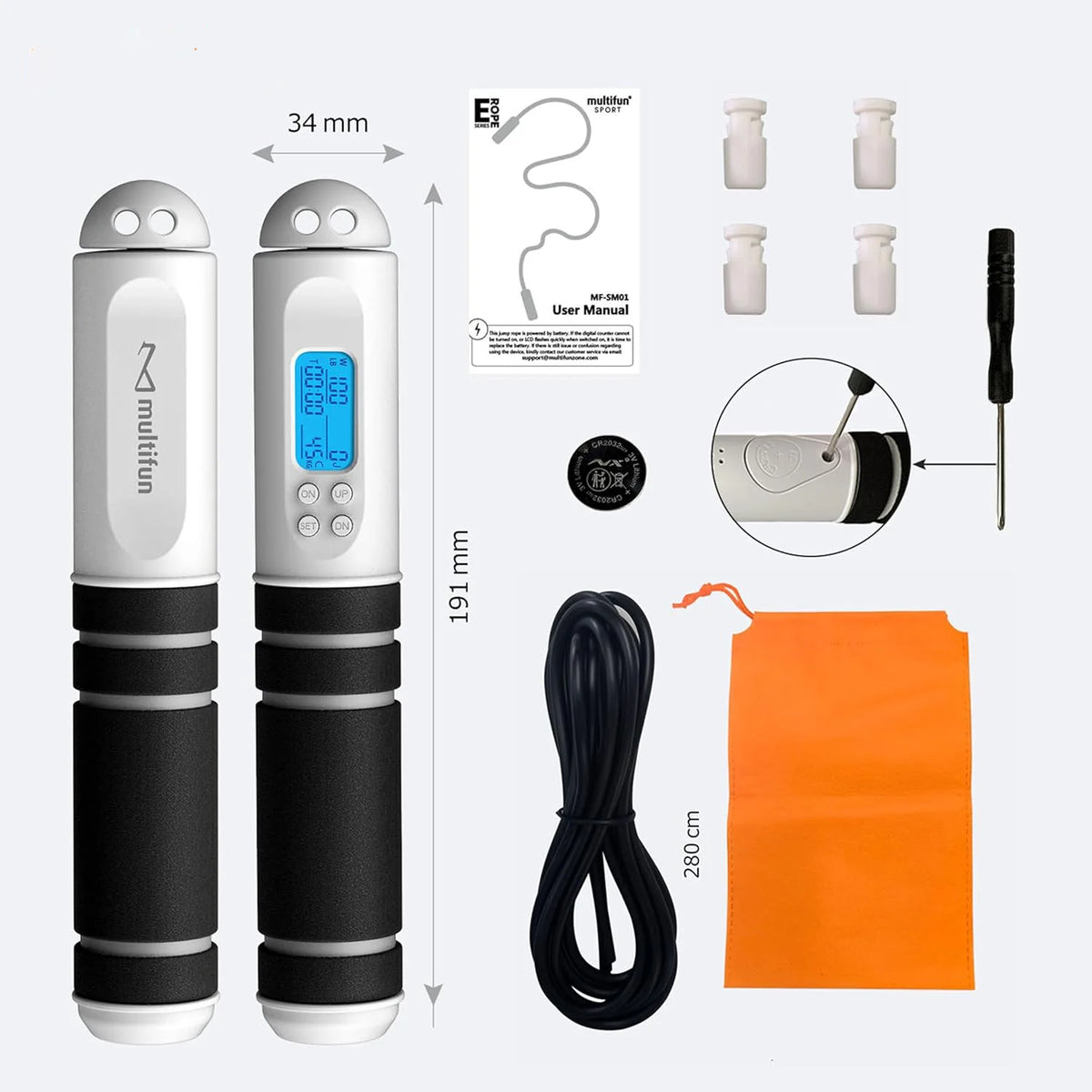 Jump Rope LED Display & Calorie Counter