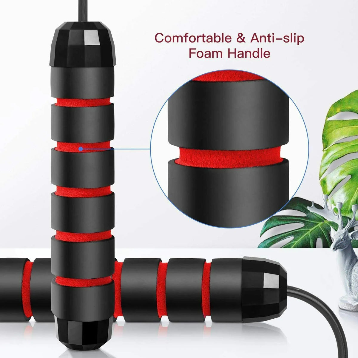 Jump Rope Tangle-Free Swivel Bearings Adjustable Length