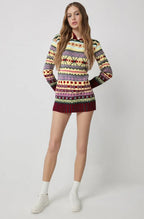 Jumper Norwegian Pattern Soft Knit & Cotton Blend
