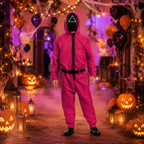 Jumpsuit Costume Full-Body Includes Mask & Belt