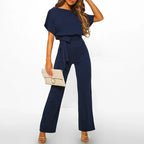 Jumpsuit Fitted Silhouette Cotton-Poly Blend Machine Washable