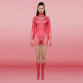 Jumpsuit Fitted Spandex Integrated Cape & Built-In Gloves