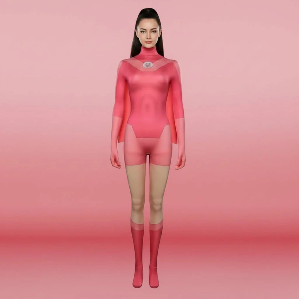 Jumpsuit Fitted Spandex Integrated Cape & Built-In Gloves