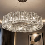 K9 Crystal & Stainless Steel LED Chandelier (Adjustable Height)