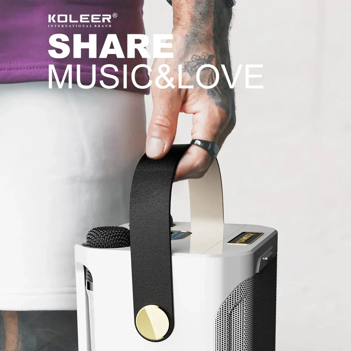 Karaoke Speaker 360° Stereo Bluetooth Dual Microphones