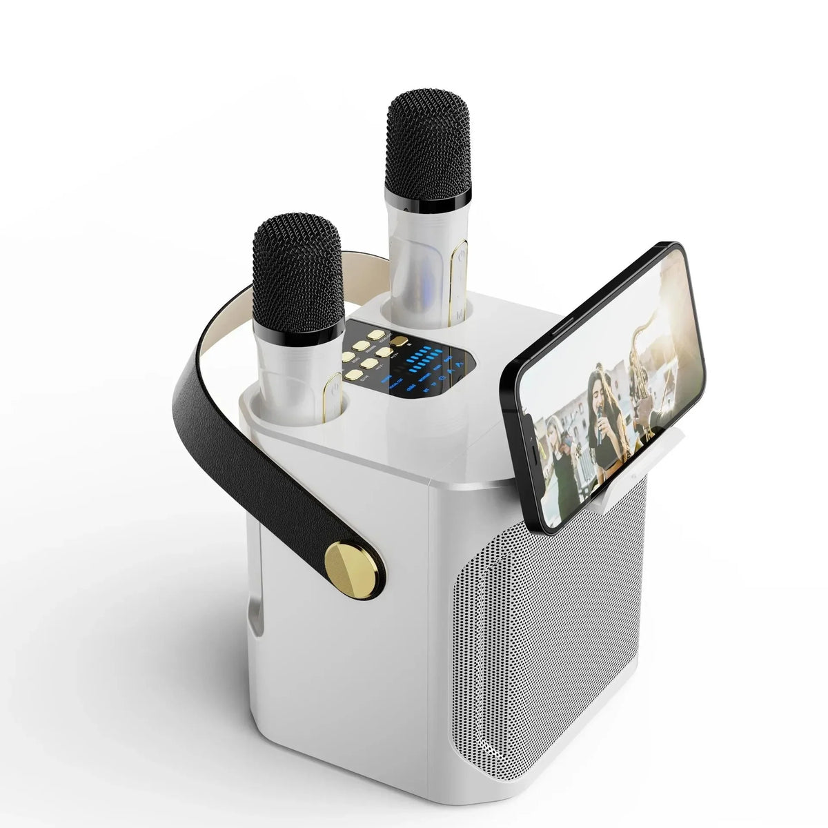 Karaoke Speaker 360° Surround Sound Wireless Mics 8-Hour Battery
