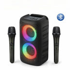 Karaoke Speaker Dual Wireless Mics Bluetooth 8 Hour Battery