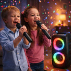 Karaoke Speaker Dual Wireless Mics Bluetooth 8 Hour Battery