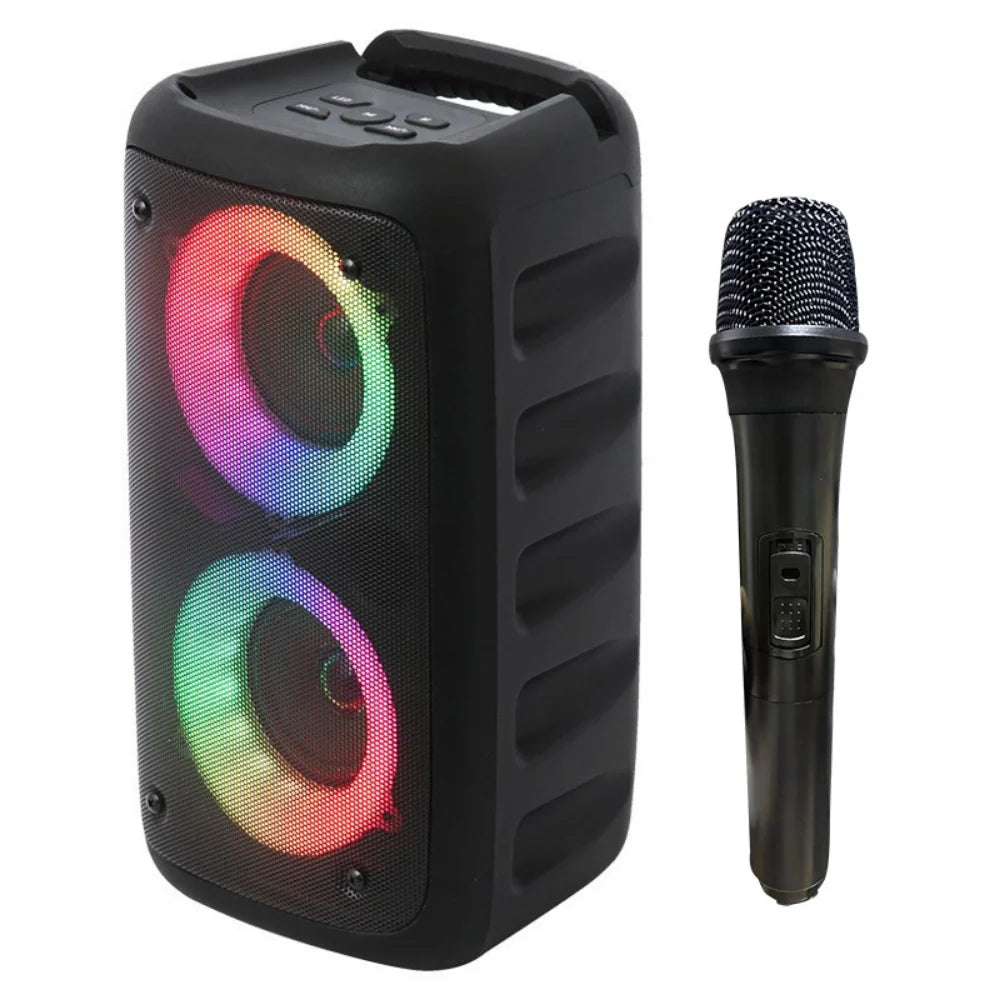 Karaoke Speaker Dual Wireless Mics Bluetooth 8 Hour Battery