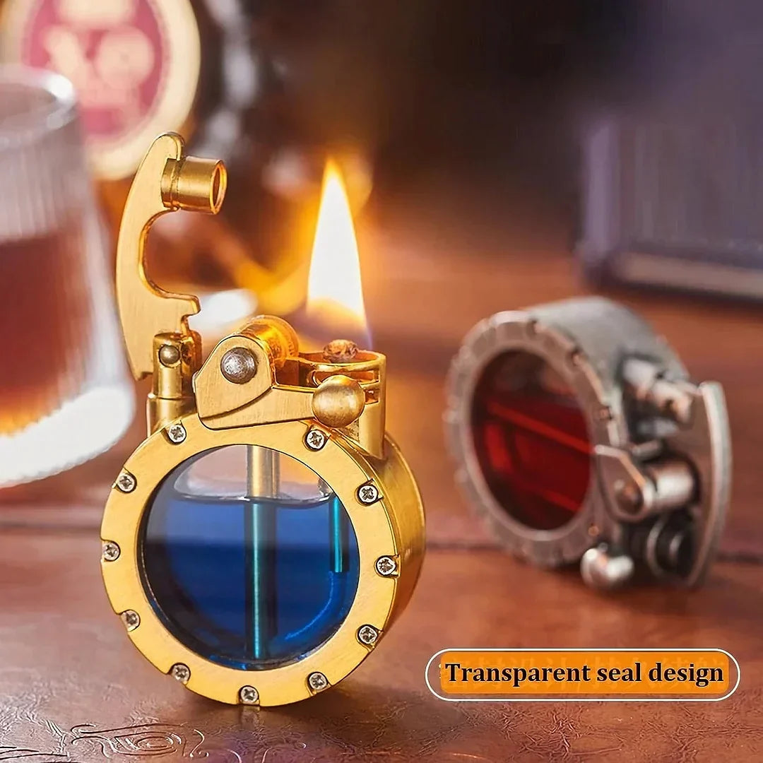 Kerosene Lighter Refillable Transparent Window Mechanical Ignition