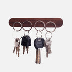 Key Holder Magnetic Wall Mount Natural Wood