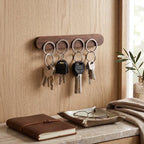 Key Holder Magnetic Wall Mount Natural Wood