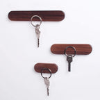 Key Holder Magnetic Wall Mount Natural Wood