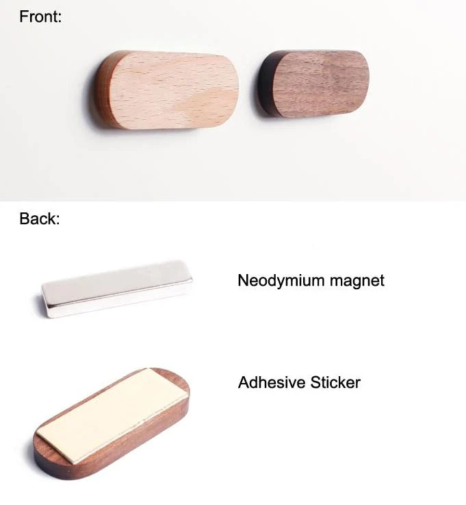 Key Holder Magnetic Wall Mount Natural Wood