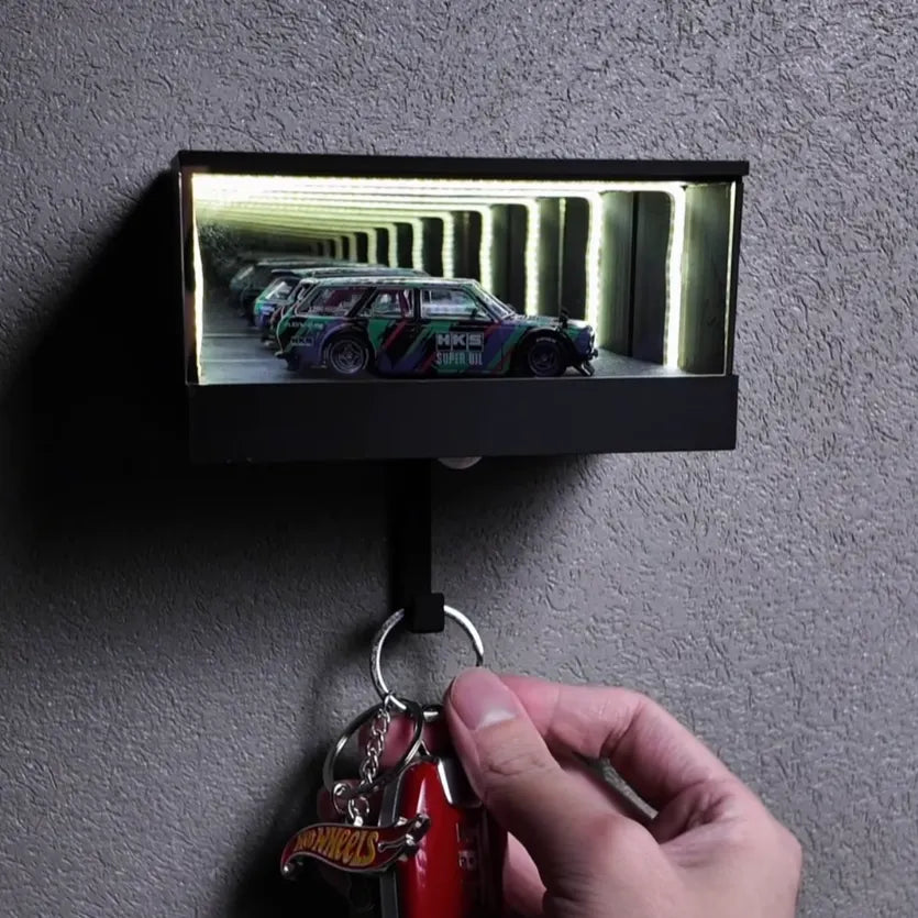 Key Holder Motion-Activated Lighting Infinity Mirror Rechargeable 20-Hour Battery