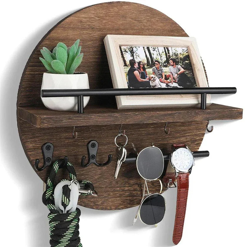 Key Holder Wall-Mounted Round Shelf Eco-Friendly