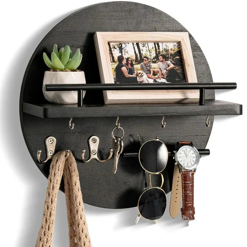 Key Holder Wall-Mounted Round Shelf Eco-Friendly