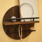 Key Holder Wall Mounted Sustainable Wood Shelf & Hooks