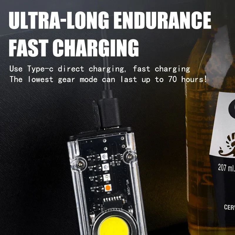 Keychain Flashlight Bright LED Rechargeable Waterproof