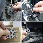 Keychain Multitool 18-in-1 Snowflake Wrenches & Screwdrivers