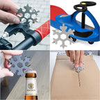 Keychain Multitool 18-in-1 Snowflake Wrenches & Screwdrivers