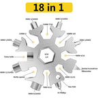 Keychain Multitool 18-in-1 Snowflake Wrenches & Screwdrivers