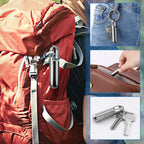 Keychain Pill Box Stainless Steel Airtight Seal