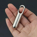 Keychain Pill Box Stainless Steel Airtight Seal