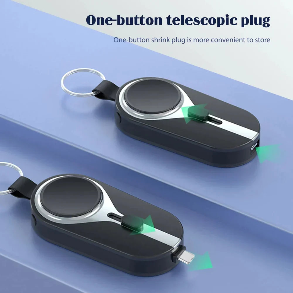 Keychain Power Bank Wireless Charging Carabiner Clip