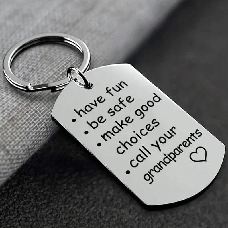 Keychain Stainless Steel Engraved Compact