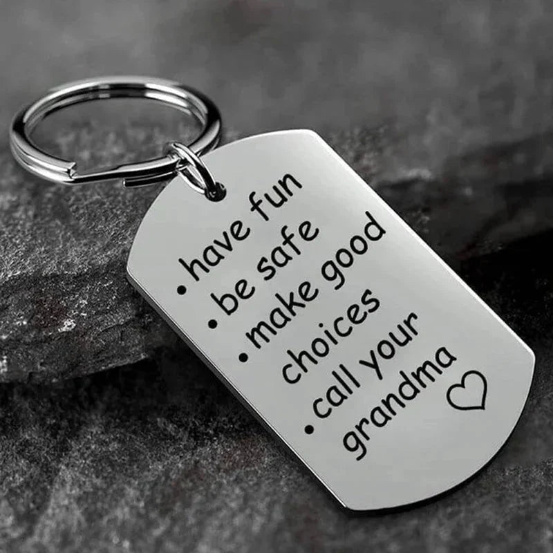 Keychain Stainless Steel Engraved Compact