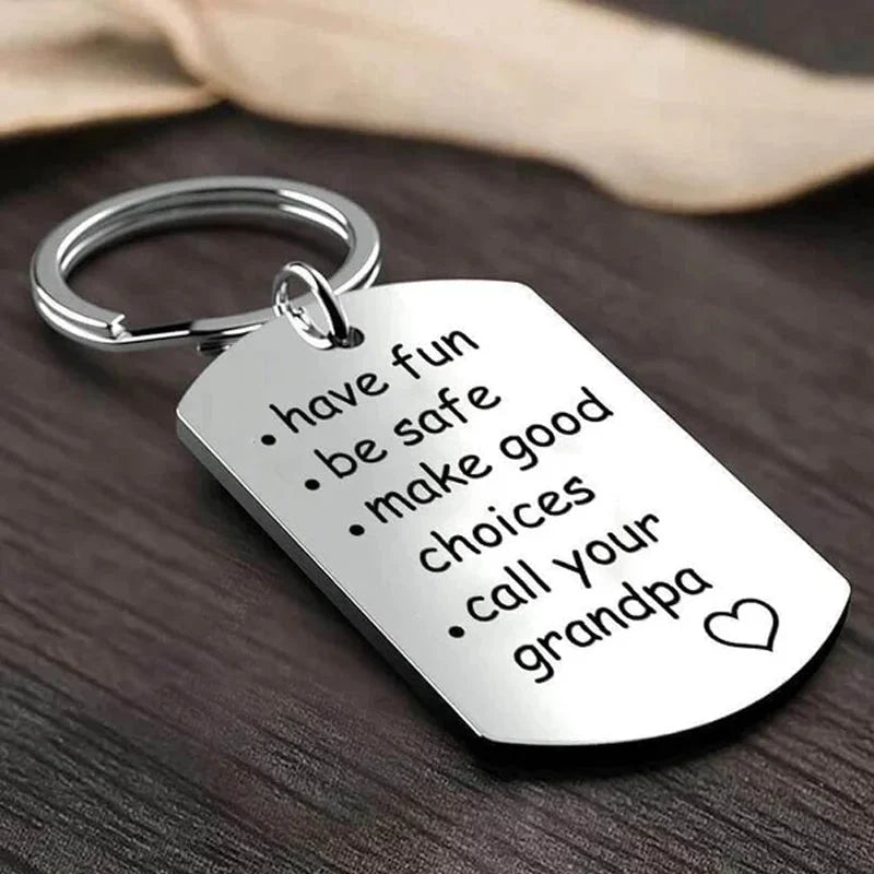 Keychain Stainless Steel Engraved Compact