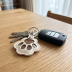 Keychain Vegetable-Tanned Leather Custom Engraving Stainless Steel Ring