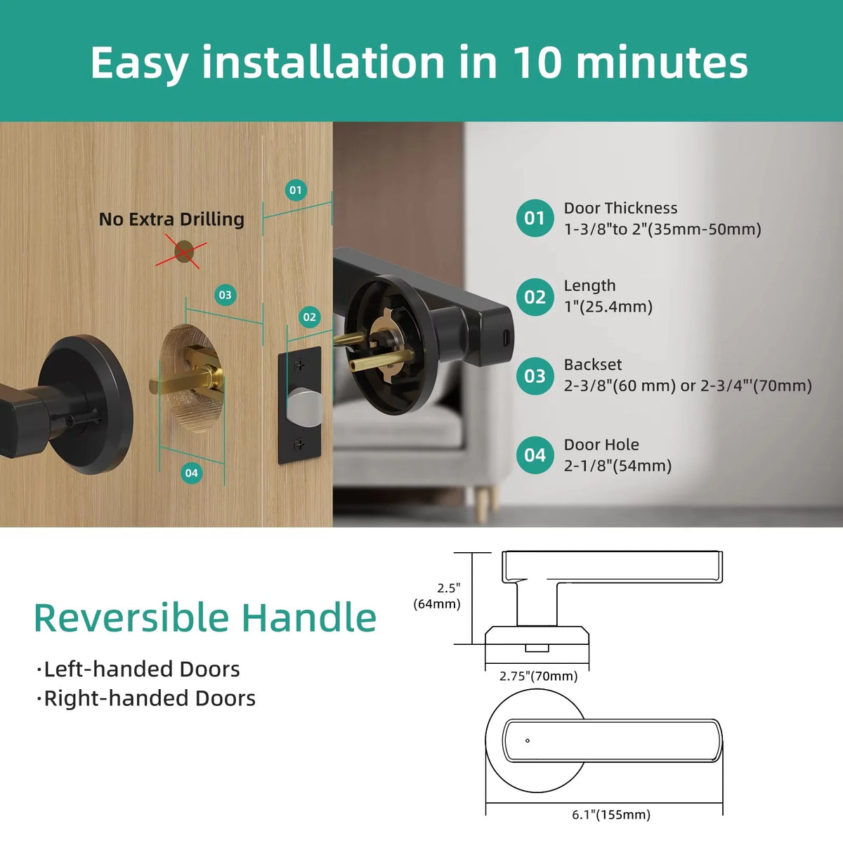 Keyless Entry Door Lock Fingerprint Keypad Key Fob