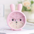 Kids Alarm Clock Silent Soft Night Light Rabbit Design