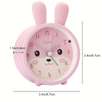 Kids Alarm Clock Silent Soft Night Light Rabbit Design