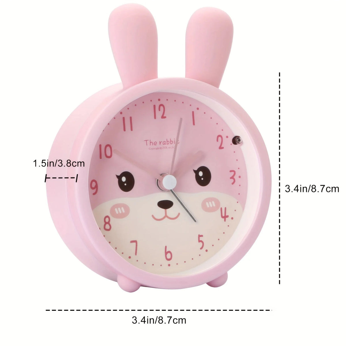 Kids Alarm Clock Silent Soft Night Light Rabbit Design